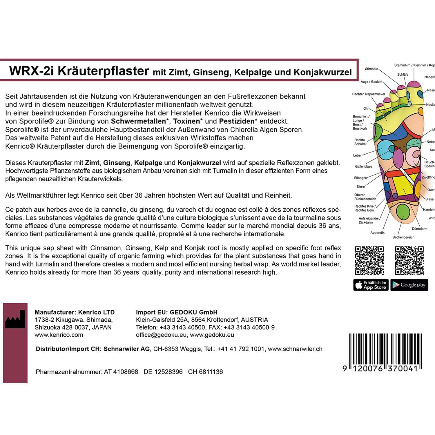 WRX-2i Kräuterpflaster mit Zimt, Ginseng, Kelpalge und Konjakwurzel – Bild 3